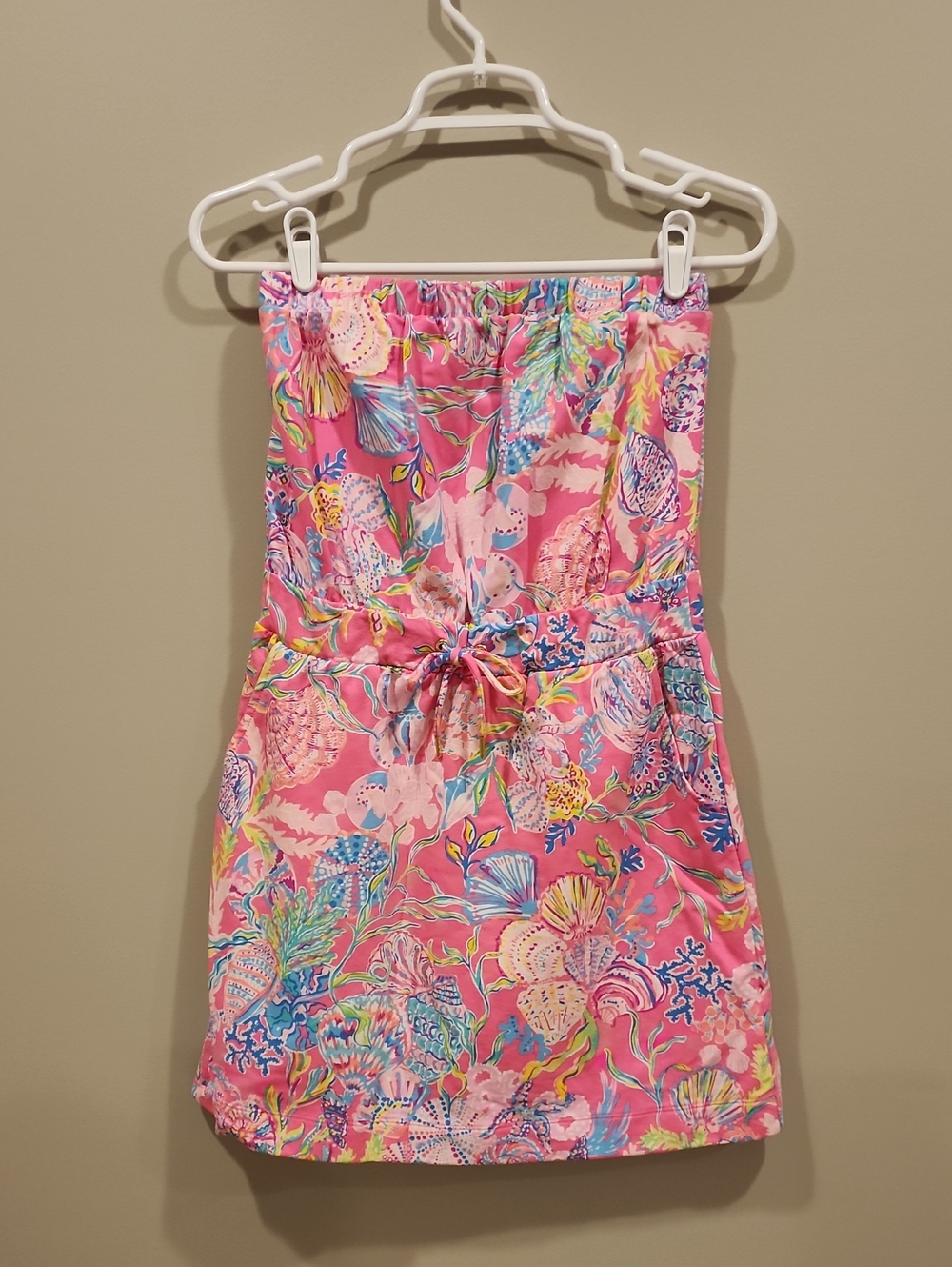 Lilly Pulitzer Pink Multicolor Strapless Summer Dress, Size Small